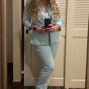 White House Black Market Light Blue Shoreline Pantsuit size 10